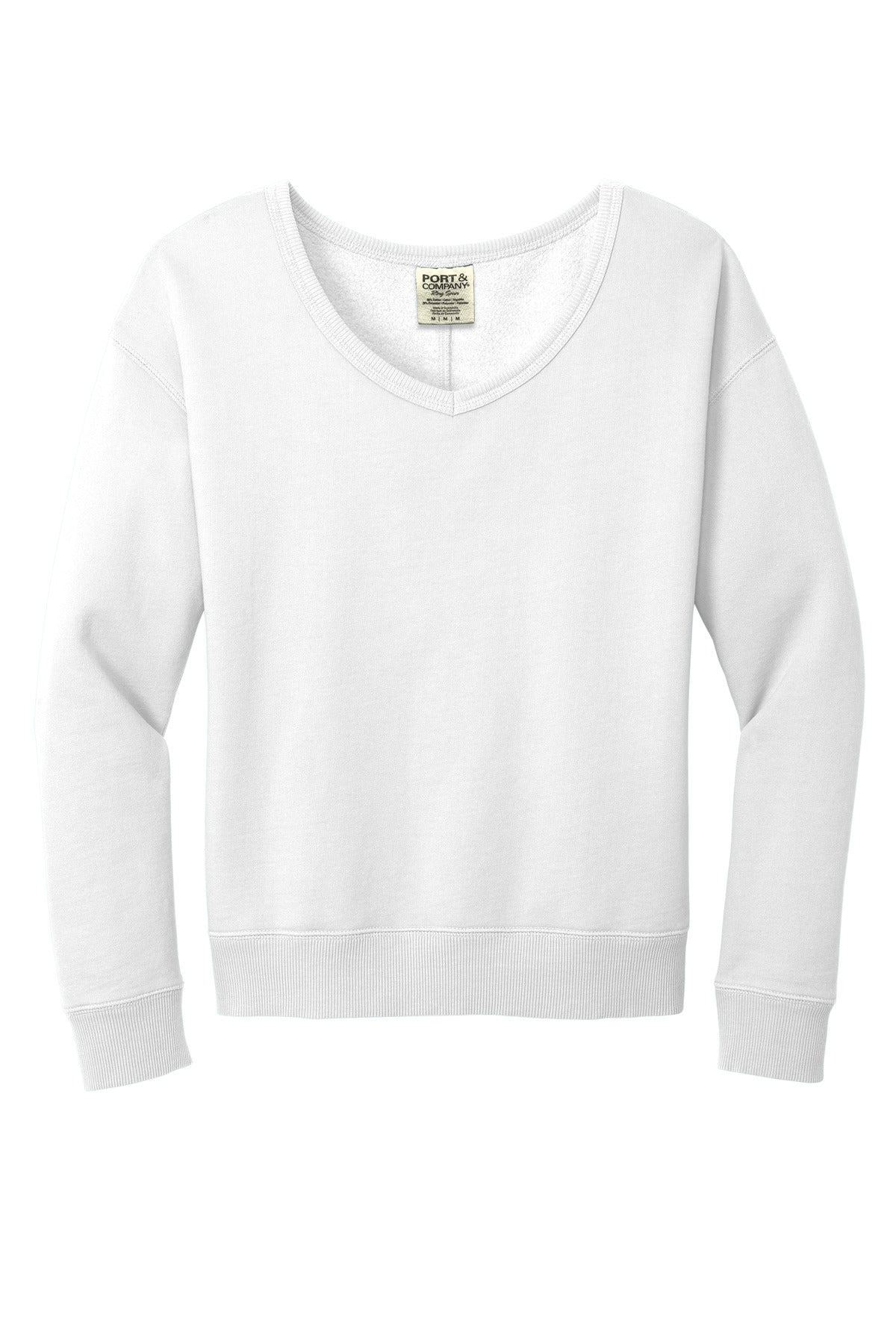 Port & Company Women's Beach Wash Garment-Dyed V-Neck Sweatshirt