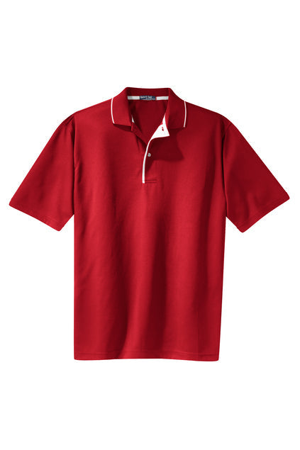 Sport-Tek Dri-Mesh Polo with Tipped Collar and Piping