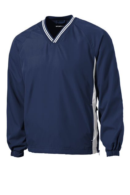 Sport-Tek Tipped V-Neck Raglan Wind Shirt