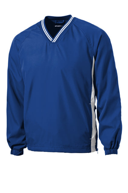 Sport-Tek Tipped V-Neck Raglan Wind Shirt