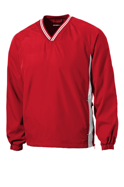 Sport-Tek Tipped V-Neck Raglan Wind Shirt