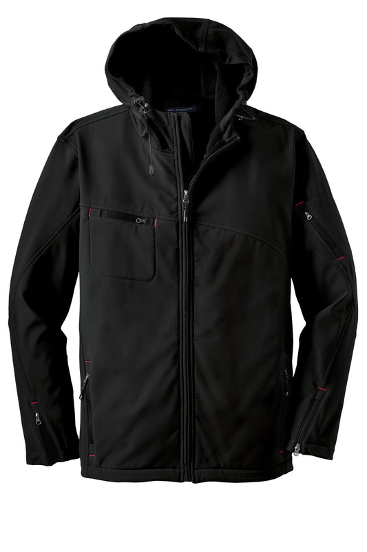 Port Authority Textured Hooded Soft Shell Jacket