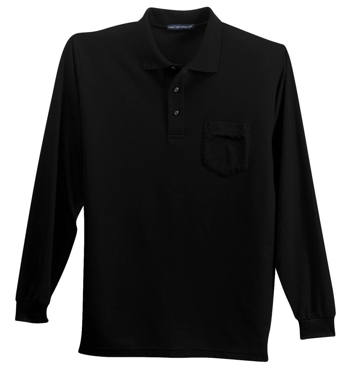 Port Authority Long Sleeve Silk Touch Polo with Pocket