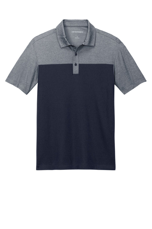 Port Authority Fine Pique Blend Blocked Polo