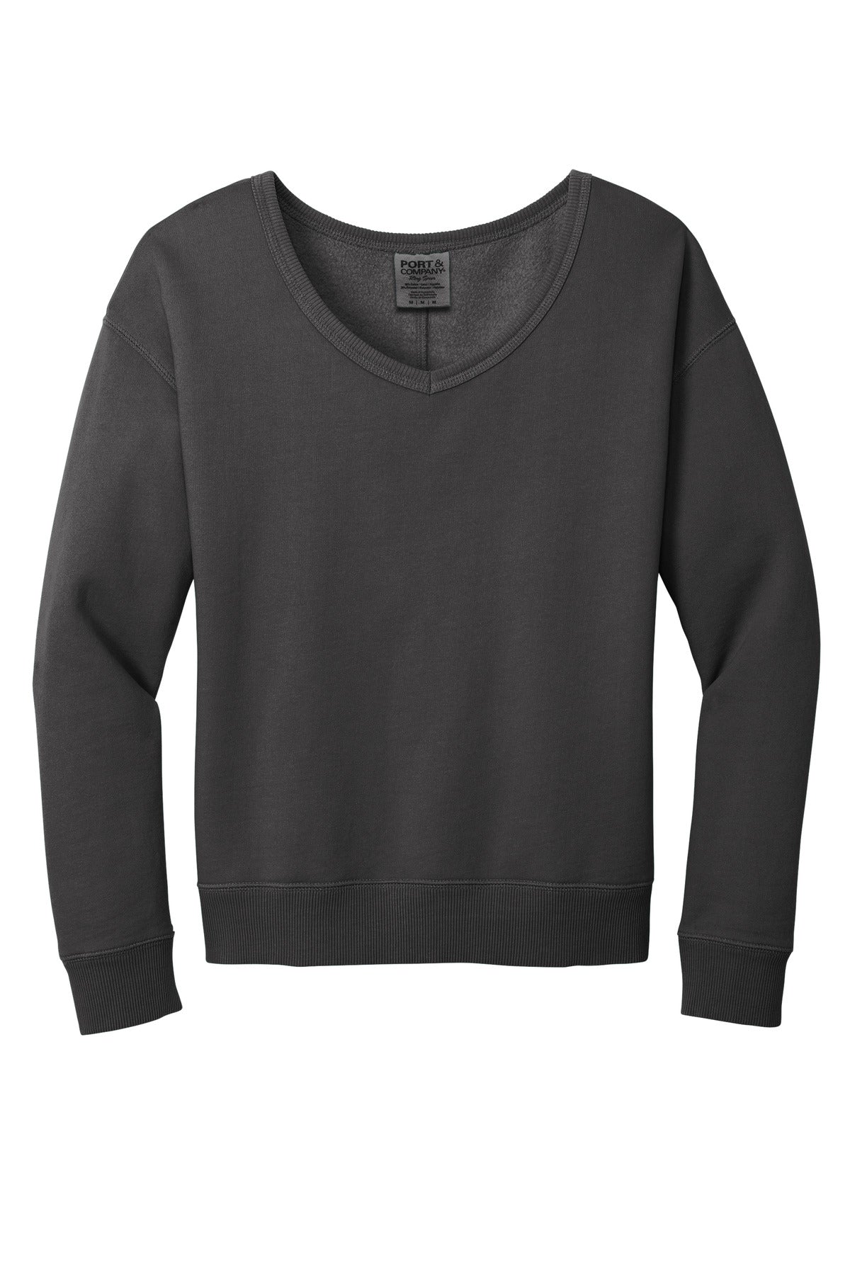 Port & Company Women's Beach Wash Garment-Dyed V-Neck Sweatshirt