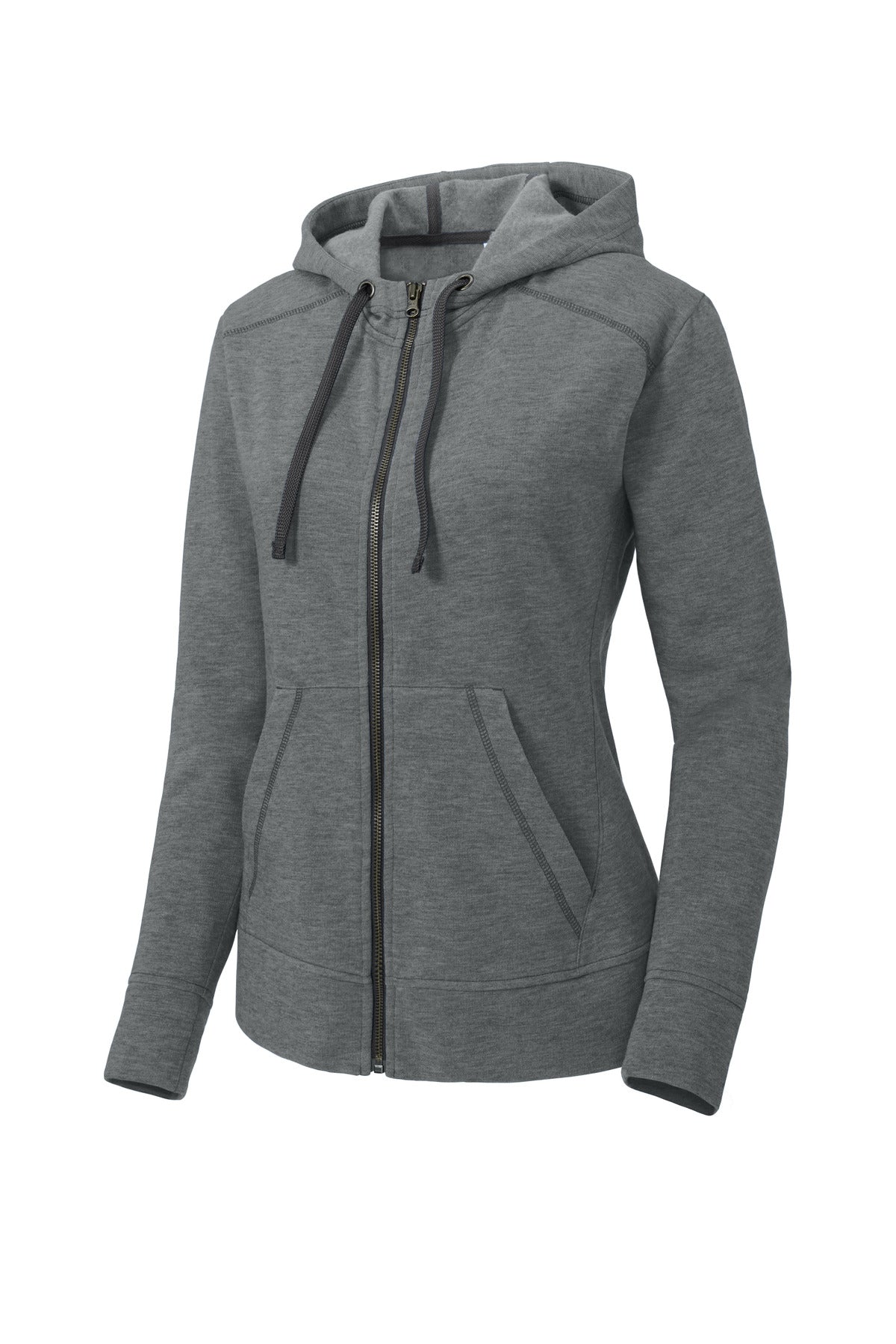 Sport-Tek Women's PosiCharge Tri-Blend Wicking Fleece Full-Zip Hooded Jacket