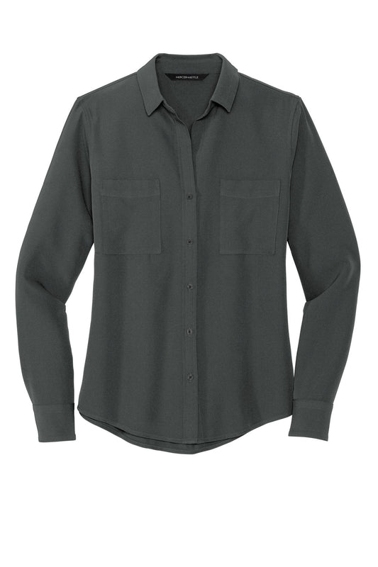 Mercer+Mettle Women's Stretch Crepe Long Sleeve Camp