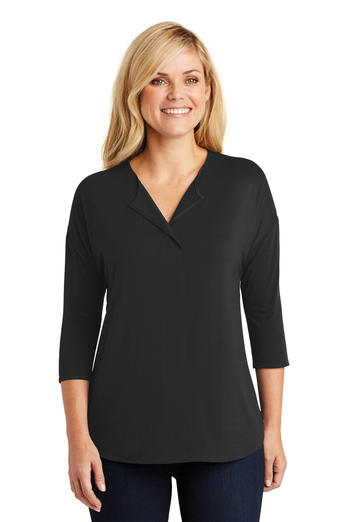 Port Authority® Ladies Concept 3/4-Sleeve Soft Split Neck Top