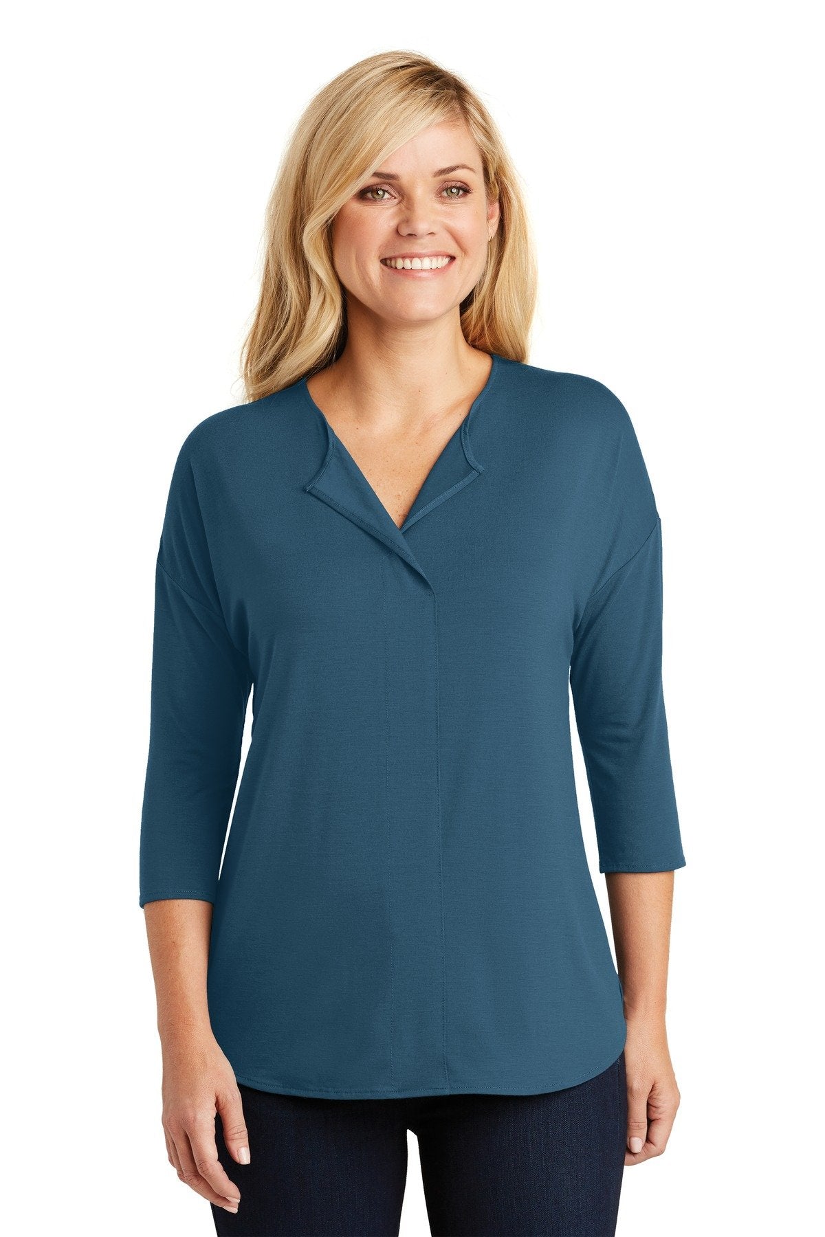 Port Authority® Ladies Concept 3/4-Sleeve Soft Split Neck Top