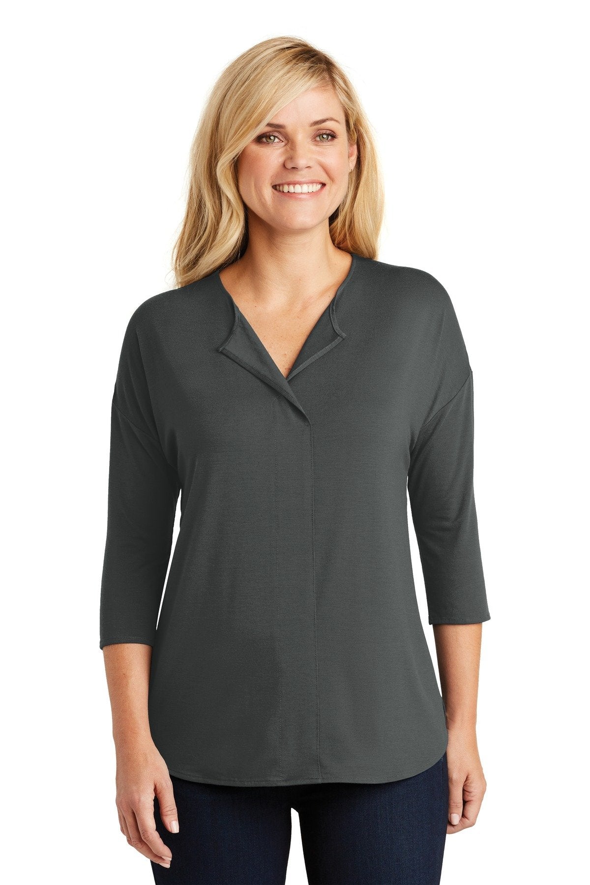 Port Authority® Ladies Concept 3/4-Sleeve Soft Split Neck Top